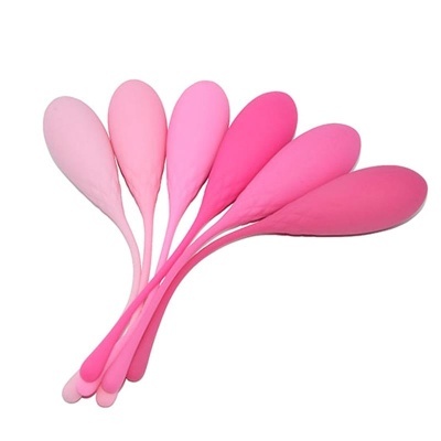 Conjunto de colheres de silicone rosa em vários tons
