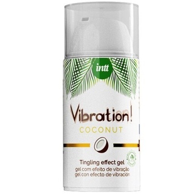 Frasco de gel efeito vibração com aroma de coco e tampa transparente