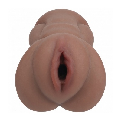 Masturbador masculino em silicone cor bege, vista frontal