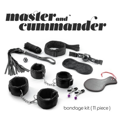 Kit de bondage preto com 11 peças