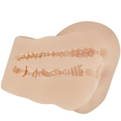 Molde de silicone bege com canais internos texturizados