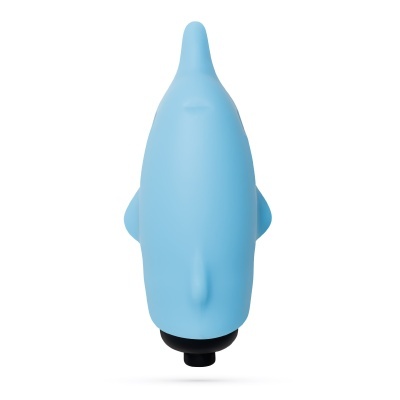 Bico azul de silicone com base preta, fundo branco