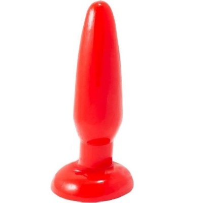 Plug anal vermelho com base larga circular