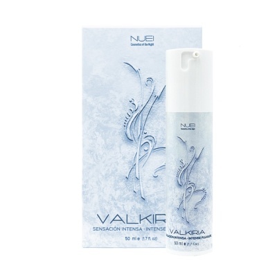 Frasco e embalagem do produto cosmético Nuei Valkiria azul claro