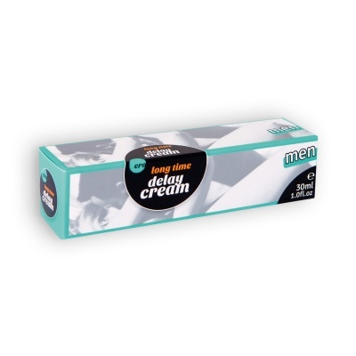 Caixa de creme long time delay cream para homens, 30 ml, com design em verde, preto e cinza