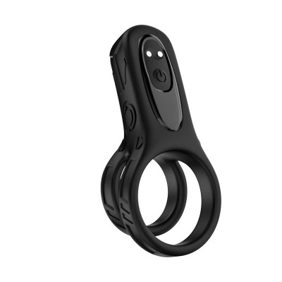 Anel preto de silicone com botão e design moderno