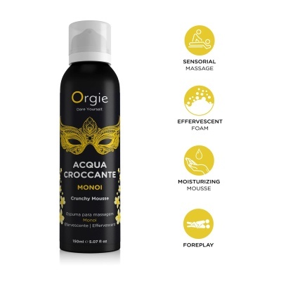 Frasco preto de espuma para massagem Orgie Acqua Croccante