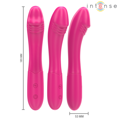 Vibrador rosa com botões e marca Intense