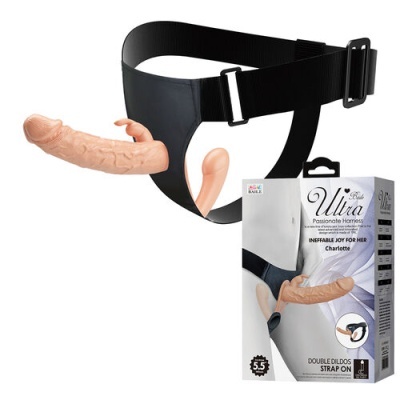 Cinto com dois dildos e embalagem Ultra Ride Passionate Harness