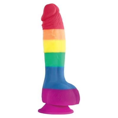 Dildo colorido em silicone com ventosa e design realista