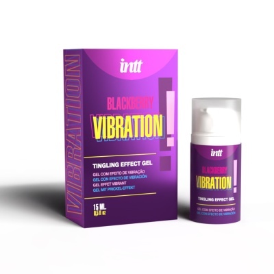 Gel Blackberry Vibration intt embalagem e frasco roxo 15 ml