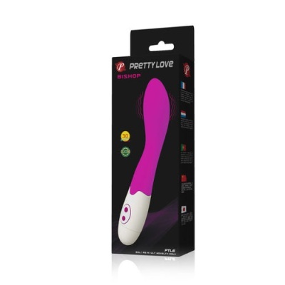Caixa preta de vibrador rosa e branco PRETTY LOVE BISHOP