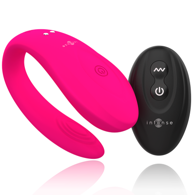 Vibrador rosa de silicone com controlador remoto preto e botões