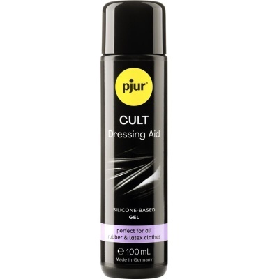 Frasco preto de gel pjur CULT Dressing Aid 100 mL