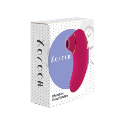 Caixa branca com estimulador clitoriano rosa e texto xoroon
