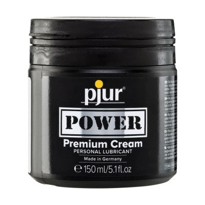 Frasco preto de creme lubrificante Pjur POWER