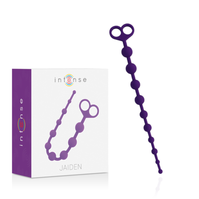 Conjunto de contas anais de silicone roxo com anilhas e alça dupla.