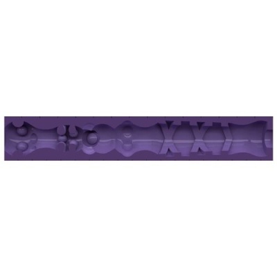 Molde de silicone roxo com padrões em relevo para decoração