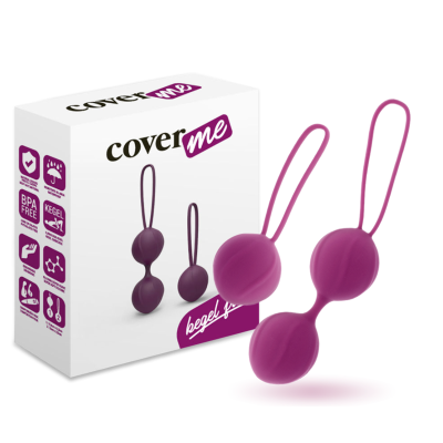 Bolas de Kegel violetas com caixa branca da marca cover me