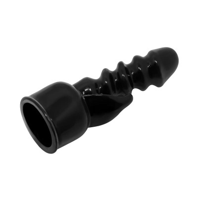 Produto preto de silicone com textura ondulada e base larga em forma de anel