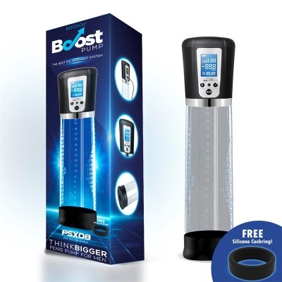 Bomba masculina Boost Pump INTOYOU com mostrador digital e anel de silicone grátis