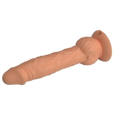 Dildo realista em silicone cor pele com base redonda