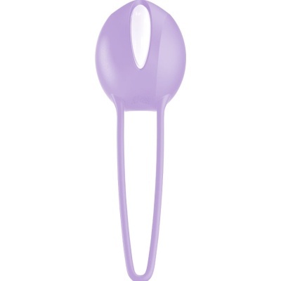 Colher de silicone lilás com detalhe branco