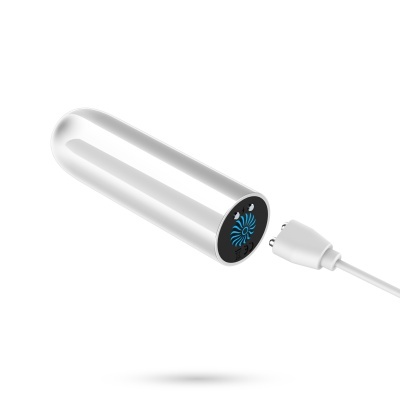 Carregador portátil cilíndrico branco e cabo USB branco