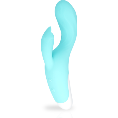 Vibrador azul turquesa com dois botões de controlo