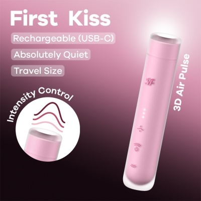 Dispositivo eletrônico cor-de-rosa com controlo de intensidade e recarregável por USB-C