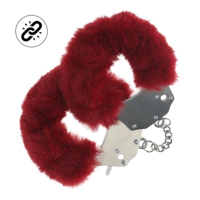 Algemas metálicas com peluche vermelho