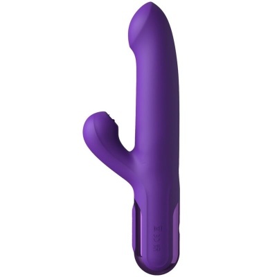 Vibrador em silicone roxo com estimulador lateral