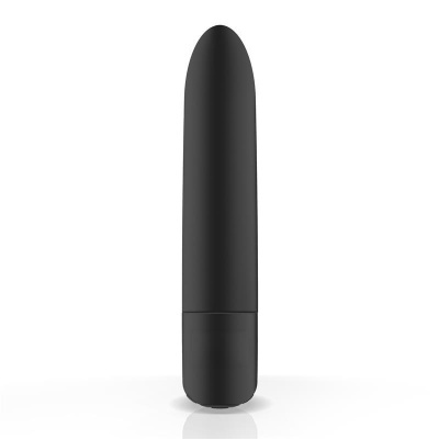 Vibrador preto cilíndrico com base destacável