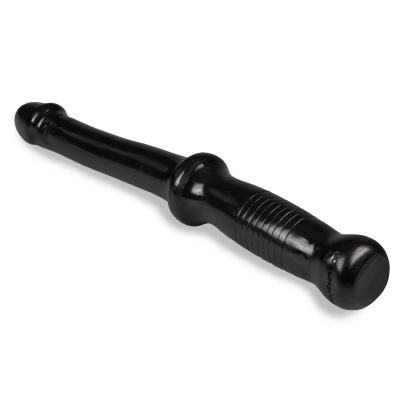 Bastão preto cilíndrico com pega texturizada