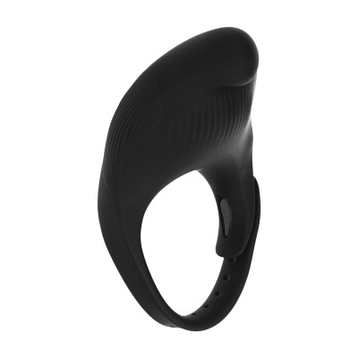 Anel preto ergonómico com textura e fecho ajustável