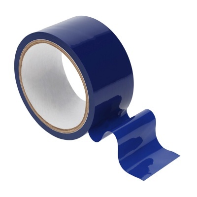Fita adesiva azul brilhante com interior branco