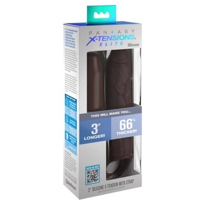 Embalagem de produto de silicone Fantasy X-Tensions Elite castanho escuro