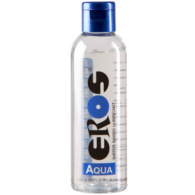 Frasco de lubrificante à base de água EROS AQUA com tampa azul
