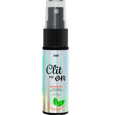 Frasco spray prateado iridescente com texto e imagem de folhas verdes