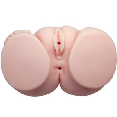 toy erótico silicone cor de pele com genitais femininos e orifícios