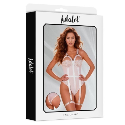 Embalagem de lingerie Adalet com body branco e renda