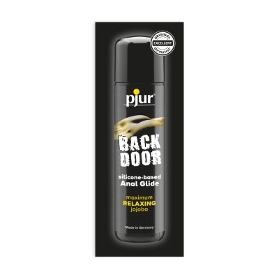 Frasco preto de lubrificante à base de silicone com texto e selo dermatest