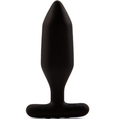 Plug anal preto de silicone com base larga