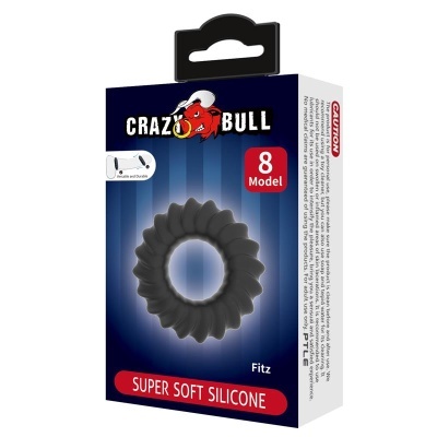 Embalagem de anel de silicone preto texturizado Crazy Bull