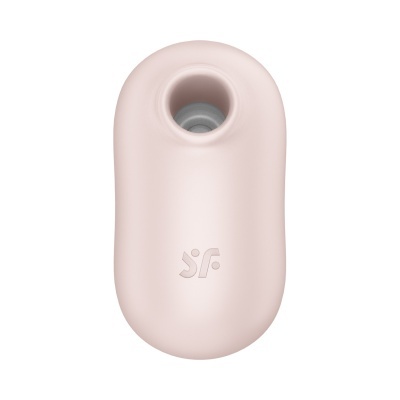 Dispositivo tecnológico beige com abertura circular e logo SF gravado