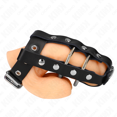 Pênis de silicone com cinto preto em couro