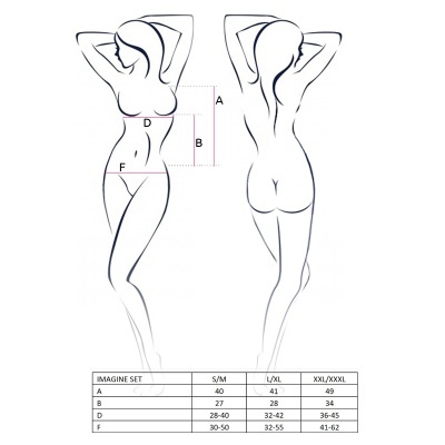 Ilustração de corpo feminino para guia de tamanhos com tabela de medidas