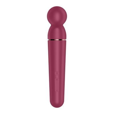 Mascara massageadora vermelho vinho com botões e cabeça arredondada
