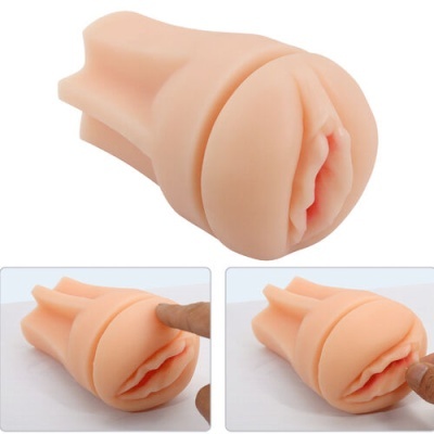 Brinquedo sexual em silicone cor pele com formato anatómico feminino