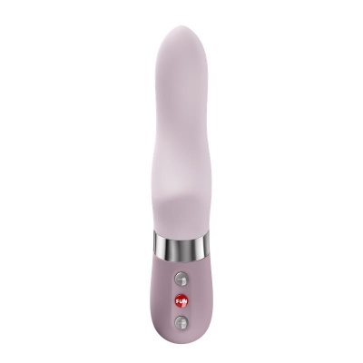 Vibrador rosa claro com base rosa escuro e botões